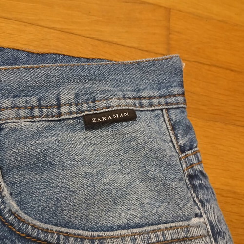 Zara Man Denim Bermuda Size 40 Large Like New Blue