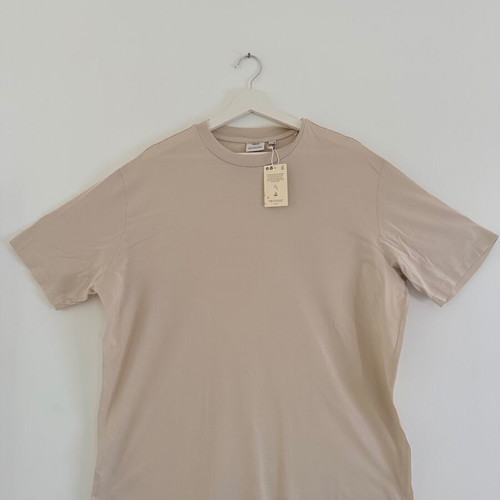 T-Shirt Μπλούζα Slim Fit 100% βαμβάκι Μερσεριζέ φινίρισμα Μπεζ Μέγεθος XL
