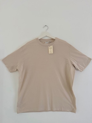 T-Shirt Μπλούζα Slim Fit 100% βαμβάκι Μερσεριζέ φινίρισμα Μπεζ Μέγεθος XL