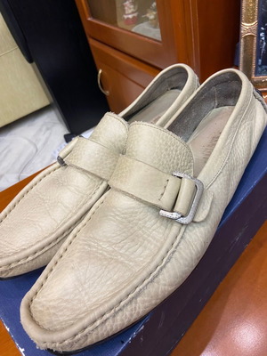 Men's leather shoes size 43 beige