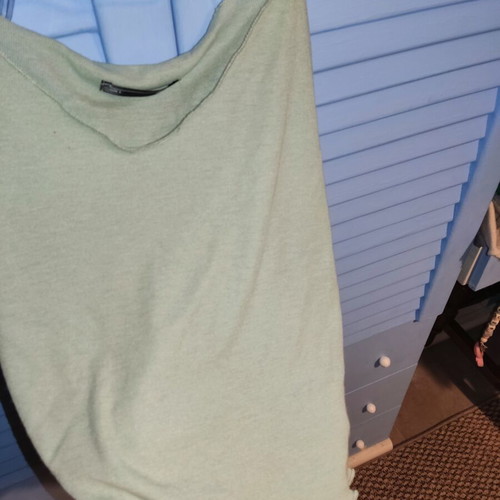 Shein women's transparent cropped top size XL like new, turquoise