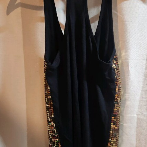 Sleeveless top used with gold sequins, size S