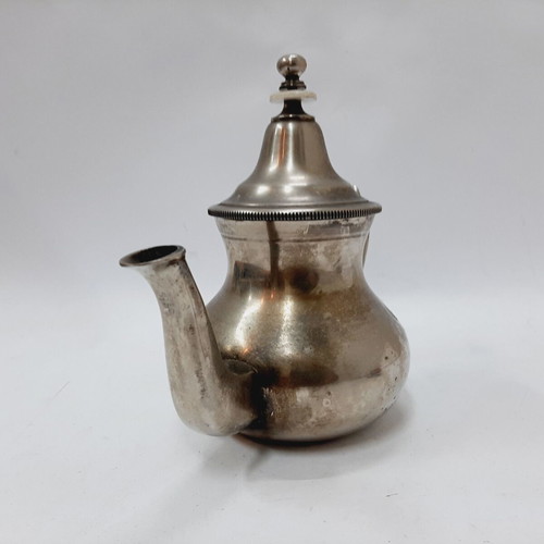 Vintage Moroccan silver-plated brass teapot