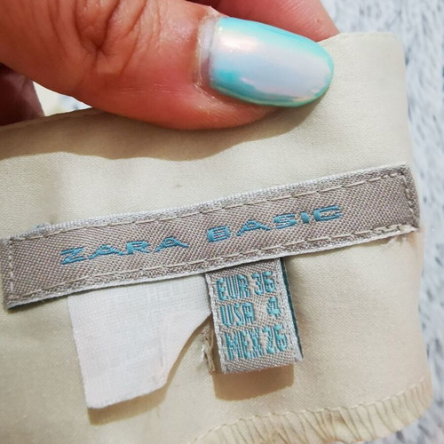 Zara satin beige pants like new, ecru color