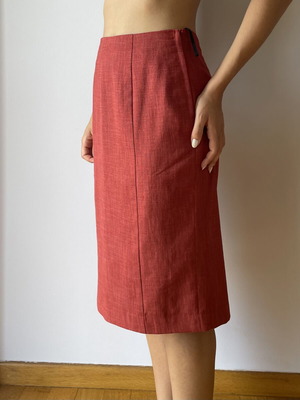 Midi handmade summer office skirt brick color like new