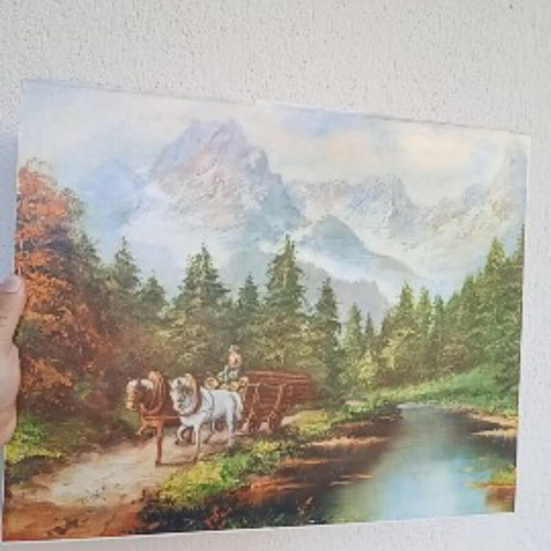 To Taxidi Me To Karo painting used by Papamakarios 39x49 cm