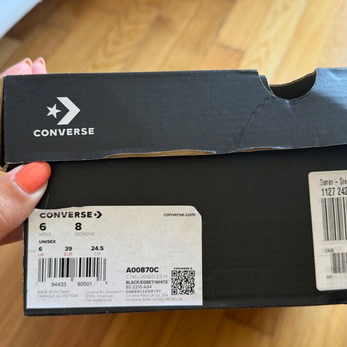 Converse All Star wide fit black and white sneakers size 39
