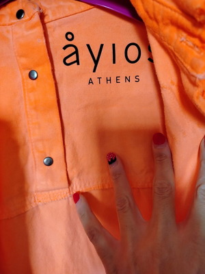 Ayios Jean Jacket with Askeri Belt and Bag like new, fluo orange