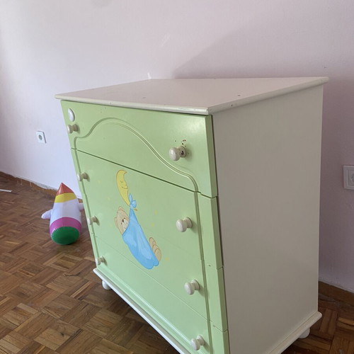 Children's dresser used, hand-painted