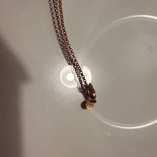 Mazaraki long necklace pink gold with blue evil eyes like new