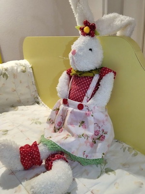 Vintage plush rabbit used, 70 centimeters