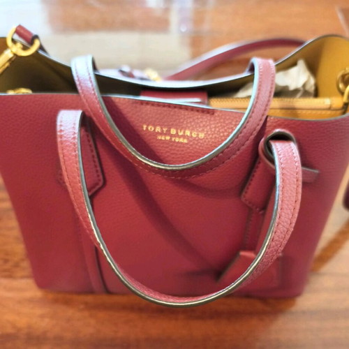 Tory Burch Small Perry Triple-compartment Tote Bag New Red