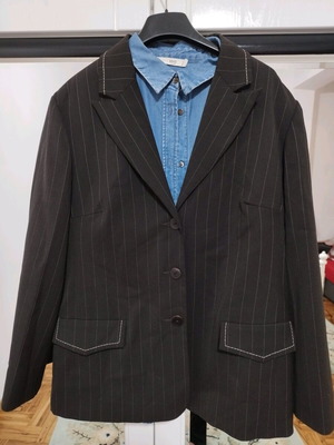 Women's suit jacket new, dark brown with thin stripe size L