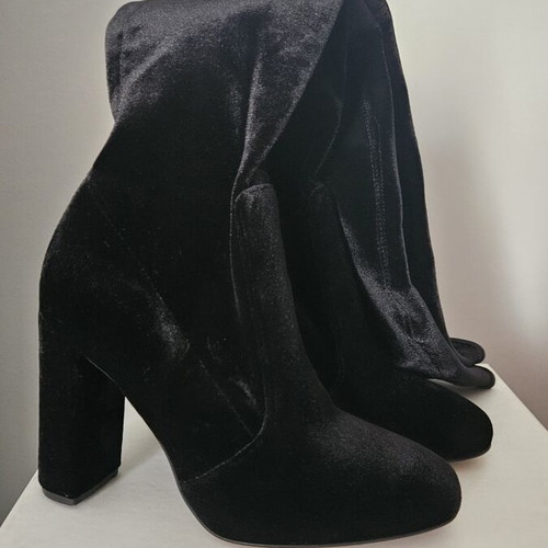 Sante black velvet boots size 37 like new, over the knee