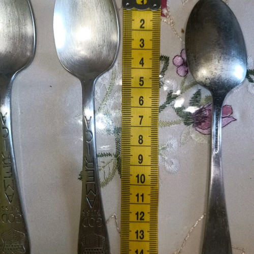 Antique cutlery set used, 15 pieces