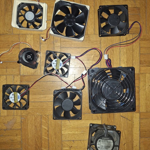 PC cooling fans, 8 working plus 1 spare without cable