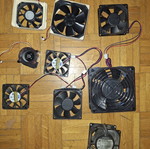 PC cooling fans, 8 working plus 1 spare without cable