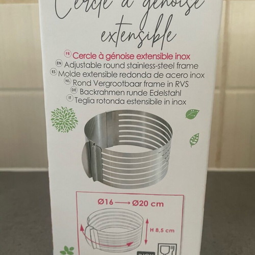 Adjustable cake ring for sponge cake made of stainless steel ScrapCooking new