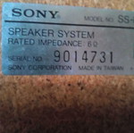 Ηχεία Sony 2 δρόμων 60 watt 6 Ωμ μεταχειρισμένα σε πολύ καλή κατάσταση