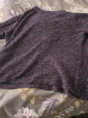 Knitted multicolor cotton sweater like new, size XXL