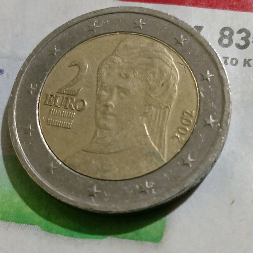 Collectible 2€ Austria coin used with errors 2002