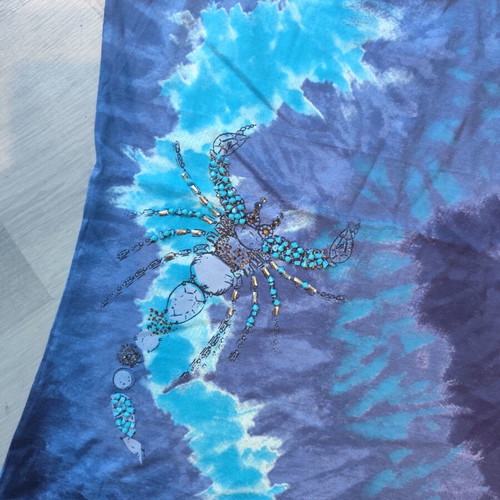 Marc Aurel Tie-Dye T-Shirt with Embroidery New, Cotton and Silk