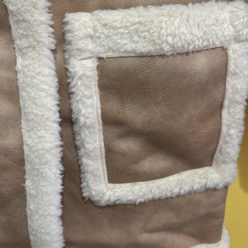 Edited beige coat with fur lining, new with tags