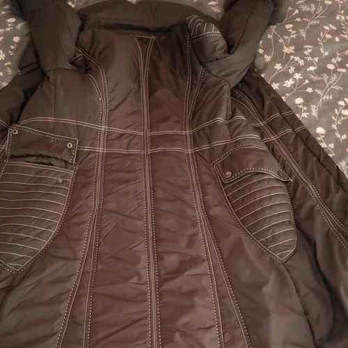 Raxevsky women's long jacket like new, grey taupe