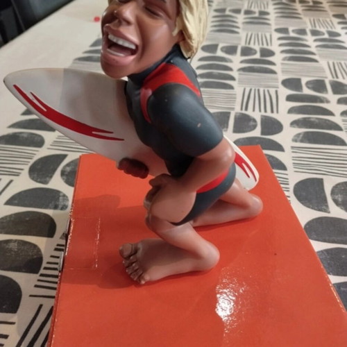 Surfing Figurine made in Italy like new, handmade decorative statue