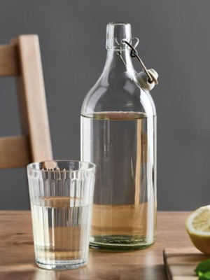IKEA KORKEN glass bottles set of 2 new