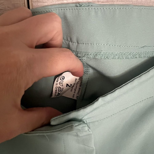 Fabric pants like new, mint color, size M 38 10, elastic waist