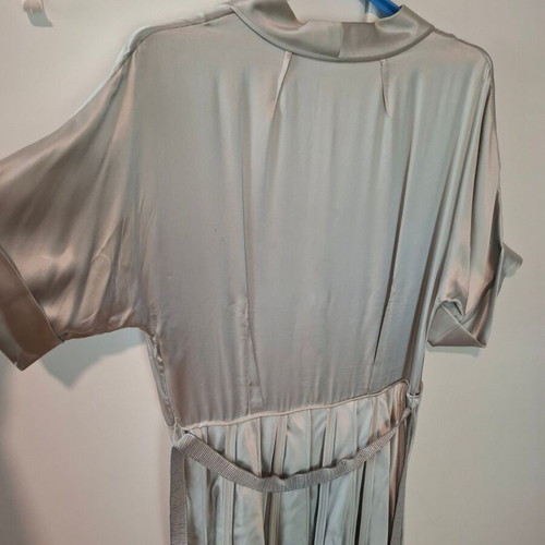 BCBG Max Azria Runway satin dress size L like new, silver