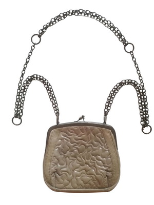 Max&Co Crossbody Bag used, beige with chain and quilted design