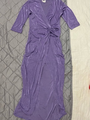 Φόρεμα μίντι λιλά Ths Fashion με ελαστικότητα και δέσιμο κόμπο, σαν καινούργιο