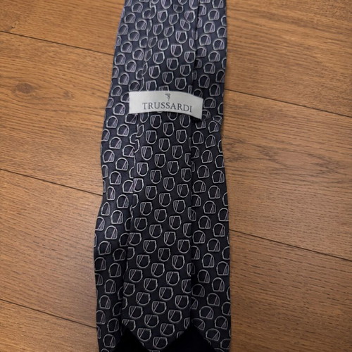 Trussardi silk tie like new, gray