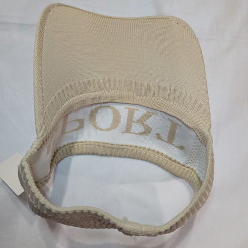Sport visor cap new beige with elastic and tag