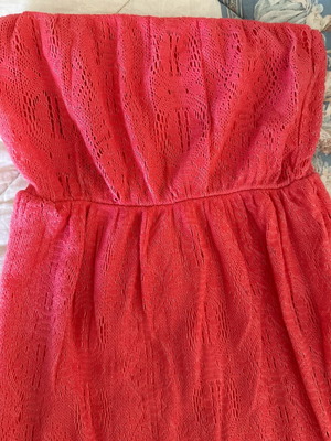 Rich maxi dress coral color like new, lined inside