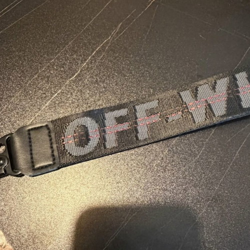 Off-White keychain, modern streetwear style