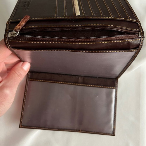 Leather wallet like new, brown, genuine leather Hellas