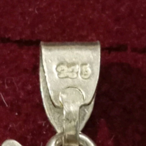 Silver pendant 925 used, star with zircon 2.5 cm