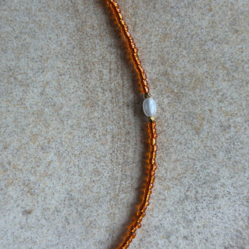 Set of 3 summer necklaces, colorful orange