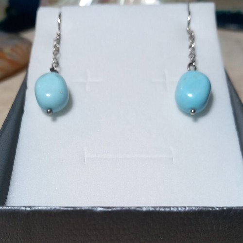 Silver Earrings with Turquoise Stones new