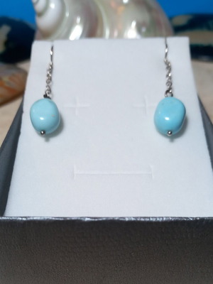 Silver Earrings with Turquoise Stones new