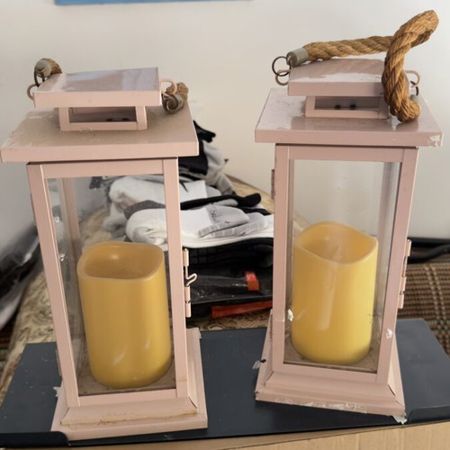 Pink Lanterns Set Medium Size Like New