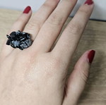 Handmade ring new, black and silver