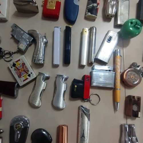 Vintage lighters used, set of 57 pieces