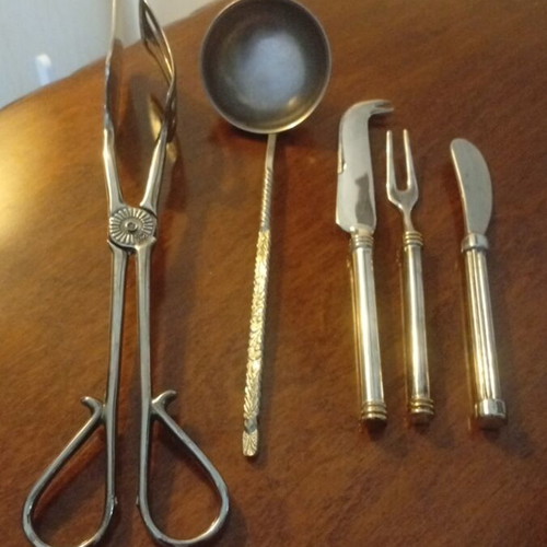 Vintage serving utensils set of five used