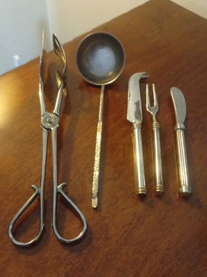 Vintage serving utensils set of five used