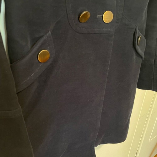 Blue velvet-type coat used, size M
