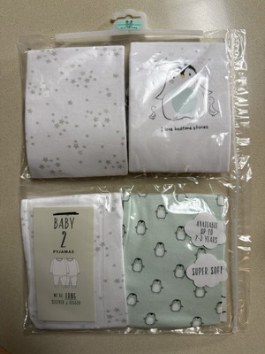 Baby pajamas set 2 pieces new, size 0-3 months